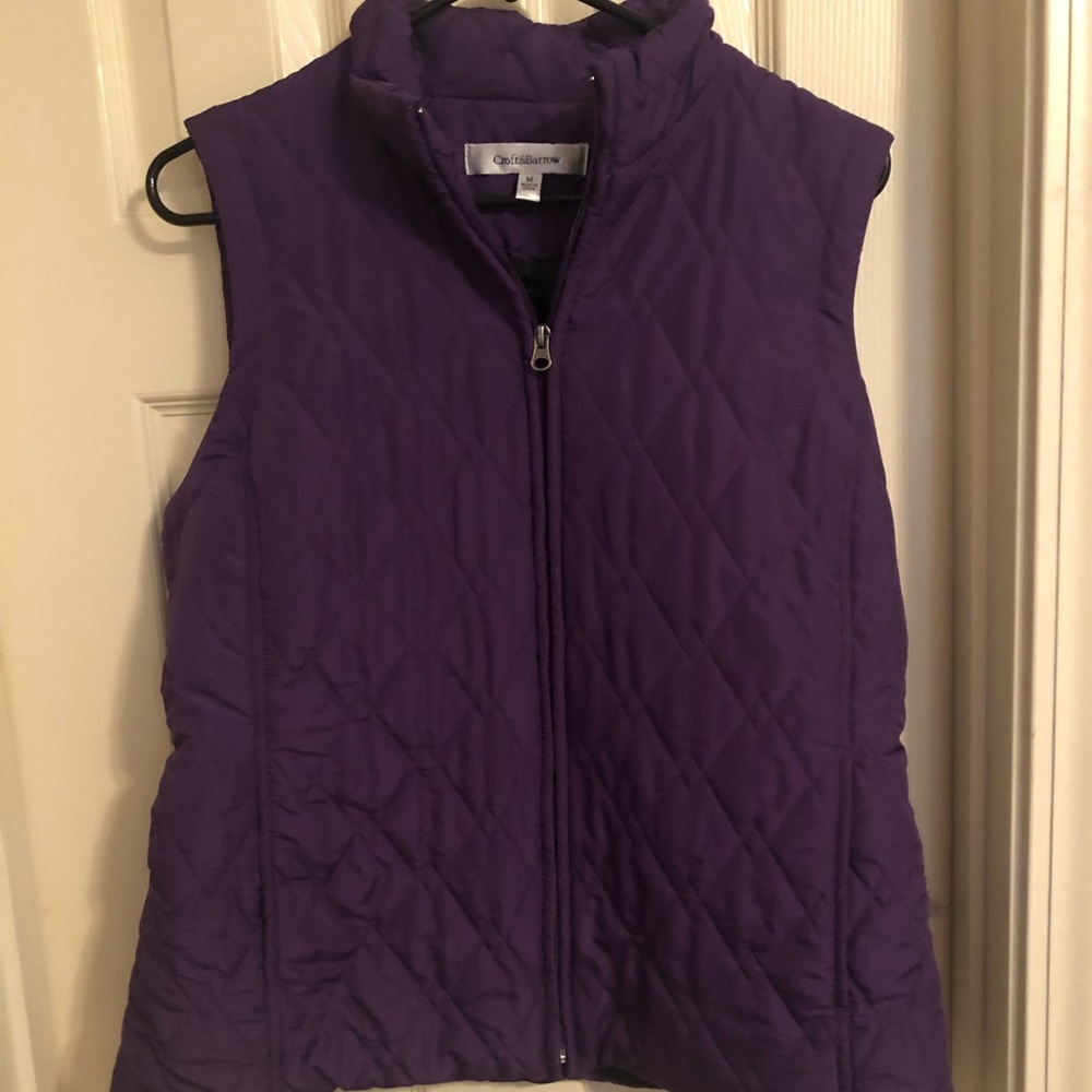 Croft&Barrow Purple Vest size M zipper puff